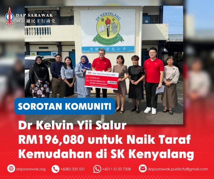 Dr Kelvin Yii baru-baru ini telah menyerahkan peruntukan sebanyak RM196,080 kepada SK Kenyalang bagi menaik taraf dan menambah baik pelbagai kemudahan sekolah, dengan tujuan mewujudkan persekitaran pembelajaran dan pengajaran yang lebih selesa serta kondusif untuk murid dan guru.