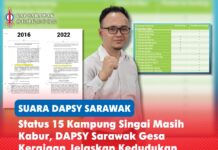 Status 15 Kampung Singai masih kabur, DAPSY Sarawak gesa kerajaan jelaskan kedudukan sebenar Calvin Ohsey menggesa Kerajaan Sarawak memberikan penjelasan rasmi dan jelas mengenai status pentadbiran 15 kampung di Singai serta kedudukannya dalam sempadan Daerah Bau.