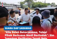 “Kita boleh bekerjasama, tetapi pihak berkuasa mesti bertindak”: Sim tegaskan pertikaian tanah Batu Kawa tidak boleh ditangguhkan lagi Sim Kiat Leng mengiringi pemilik tanah Batu Kawa dalam pertemuan bersama JKR, Jabatan Tanah dan Survei, Majlis Perbandaran Padawan serta Jabatan Premier Sarawak bagi membincangkan isu pengambilan tanah dan pembayaran pampasan yang telah berlarutan sekian lama.