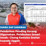 Pelabuhan Pending kurang digunakan, Pelabuhan Senari sesak: Chong kemuka soalan kepada Uggah Chong Chieng Jen mempersoalkan Timbalan Premier merangkap Menteri Infrastruktur dan Pembangunan Pelabuhan Sarawak, Datuk Amar Douglas Uggah Embas, berhubung kemerosotan jumlah kendalian kargo di Pelabuhan Pending, peningkatan kesesakan di Pelabuhan Senari serta perancangan jangka panjang Kerajaan Negeri terhadap kawasan perindustrian Pending dan Bintawa.