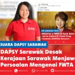 DAPSY Sarawak desak Kerajaan Sarawak menjawab persoalan mengenai FWTA Lesley Chong menggesa Kerajaan Sarawak menangani persoalan yang masih belum terjawab berkaitan Foreign Worker Transformation Approach (FWTA).