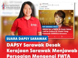 DAPSY Sarawak desak Kerajaan Sarawak menjawab persoalan mengenai FWTA Lesley Chong menggesa Kerajaan Sarawak menangani persoalan yang masih belum terjawab berkaitan Foreign Worker Transformation Approach (FWTA).