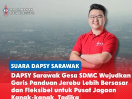 DAPSY Sarawak gesa SDMC wujudkan garis panduan jerebu lebih bersasar dan fleksibel untuk pusat jagaan kanak-kanak, tadika George Lam menggesa Jawatankuasa Pengurusan Bencana Sarawak (SDMC) mengamalkan pendekatan yang lebih bersasar dan fleksibel terhadap penutupan pusat jagaan kanak-kanak dan tadika ketika jerebu, berdasarkan kemudahan dalaman, sistem pengurusan udara serta langkah-langkah keselamatan yang tersedia.