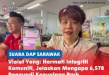 Violet Yong: Hormati Integriti Komuniti, jelaskan mengapa 6,578 pengundi Kenyalang Park dipindahkan Violet Yong menggesa Suruhanjaya Pilihan Raya (SPR) menghormati prinsip Integriti Komuniti dalam cadangan persempadanan semula kawasan pilihan raya di Sarawak serta menjelaskan mengapa seramai 6,578 pengundi Kenyalang Park dicadangkan untuk dipindahkan ke kawasan DUN Tabuan Jaya yang baharu diwujudkan.
