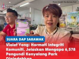 Violet Yong: Hormati Integriti Komuniti, jelaskan mengapa 6,578 pengundi Kenyalang Park dipindahkan Violet Yong menggesa Suruhanjaya Pilihan Raya (SPR) menghormati prinsip Integriti Komuniti dalam cadangan persempadanan semula kawasan pilihan raya di Sarawak serta menjelaskan mengapa seramai 6,578 pengundi Kenyalang Park dicadangkan untuk dipindahkan ke kawasan DUN Tabuan Jaya yang baharu diwujudkan.