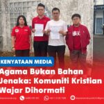 Agama bukan bahan jenaka: Komuniti Kristian wajar dihormati (Dari kiri ke kanan) Bendahari DAPSY Sarawak Lesley Chong, Setiausaha George Lam, Timbalan Ketua Soo Tien Ren dan Setiausaha Publisiti Daphne Chong membuat laporan polis di Balai Polis Sekama.