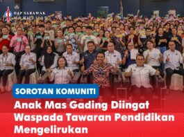 Anak Mas Gading diingat waspada tawaran pendidikan mengelirukan Mordi bersama penerima Insentif Sambung Belajar Anak Mas Gading 2026, yang memasuki tahun kelima dengan peruntukan RM135,500 kepada 271 penerima.
