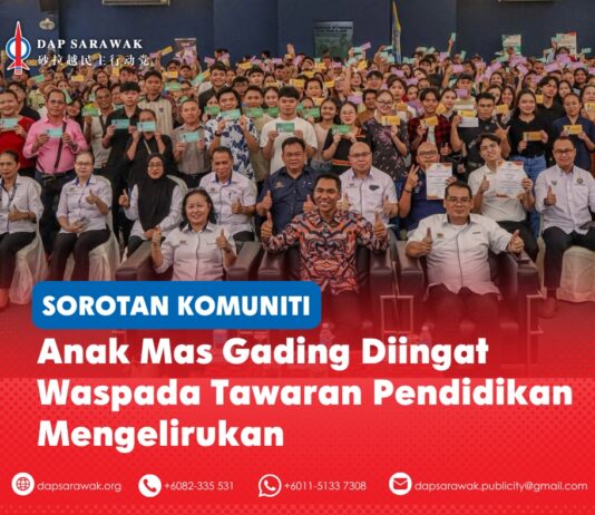 Anak Mas Gading diingat waspada tawaran pendidikan mengelirukan Mordi bersama penerima Insentif Sambung Belajar Anak Mas Gading 2026, yang memasuki tahun kelima dengan peruntukan RM135,500 kepada 271 penerima.