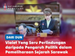 Violet Yong seru perlindungan daripada pengaruh politik dalam pemeliharaan sejarah Sarawak Violet Yong berucap semasa perbahasan Rang Undang-Undang Perpustakaan Negeri Sarawak (Pindaan) 2026, sambil menggesa ketelusan dan perlindungan yang lebih kukuh dalam usaha memelihara warisan sejarah negeri.