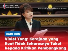 Violet Yong: Kerajaan yang kuat tidak seharusnya takut kepada kritikan pembangkang ADUN Pending Violet Yong membantah usul penggantungan ADUN Padungan Chong Chieng Jen, sambil menegaskan bahawa GPS perlu menghormati suara pembangkang dan hak rakyat untuk menuntut akauntabiliti.