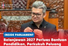 Belanjawan 2027 perluas bantuan pendidikan, perkukuh peluang untuk semua, kata Kelvin Yii Ahli Parlimen Bandar Kuching, Dr Kelvin Yii Lee Wuen, menyorot peluasan bantuan pendidikan menerusi Belanjawan 2027, termasuk peningkatan peruntukan untuk sekolah rendah Cina, bantuan persekolahan yang lebih tinggi serta elaun tahunan bersejarah sebanyak RM2,500 bagi pelajar STPM.