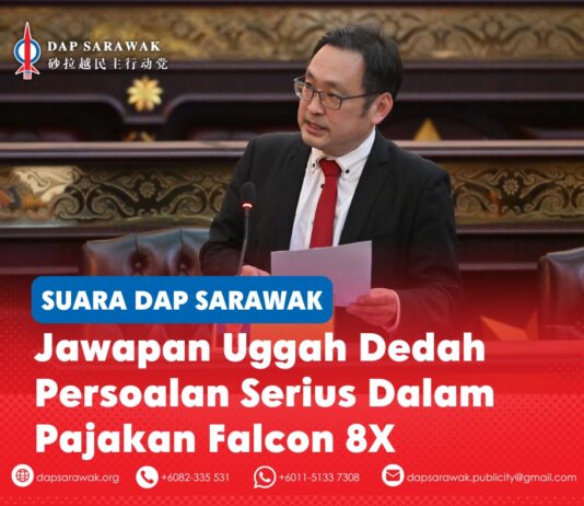 Jawapan Uggah dedah persoalan serius dalam pajakan Falcon 8X ADUN Padungan Chong Chieng Jen membangkitkan persoalan serius mengenai pajakan pesawat Falcon 8X bernilai US$71.77 juta oleh Hornbill Skyways, termasuk ketiadaan proses tender serta kebimbangan terhadap tadbir urus dan ketelusan.